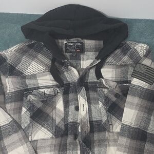 Howitzer Men's Black and Gray Hooded Jacket